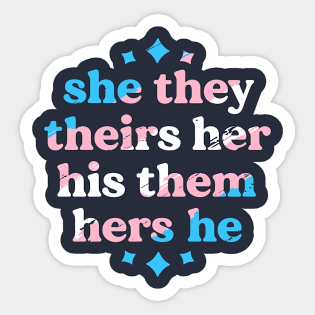 Pronouns Matter They Them Trans Pride Transgender LGBT Sticker by 14thFloorApparel